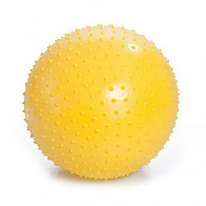 Мяч гимнастический игольчатый с насосом 55 см, желтый, М-155.